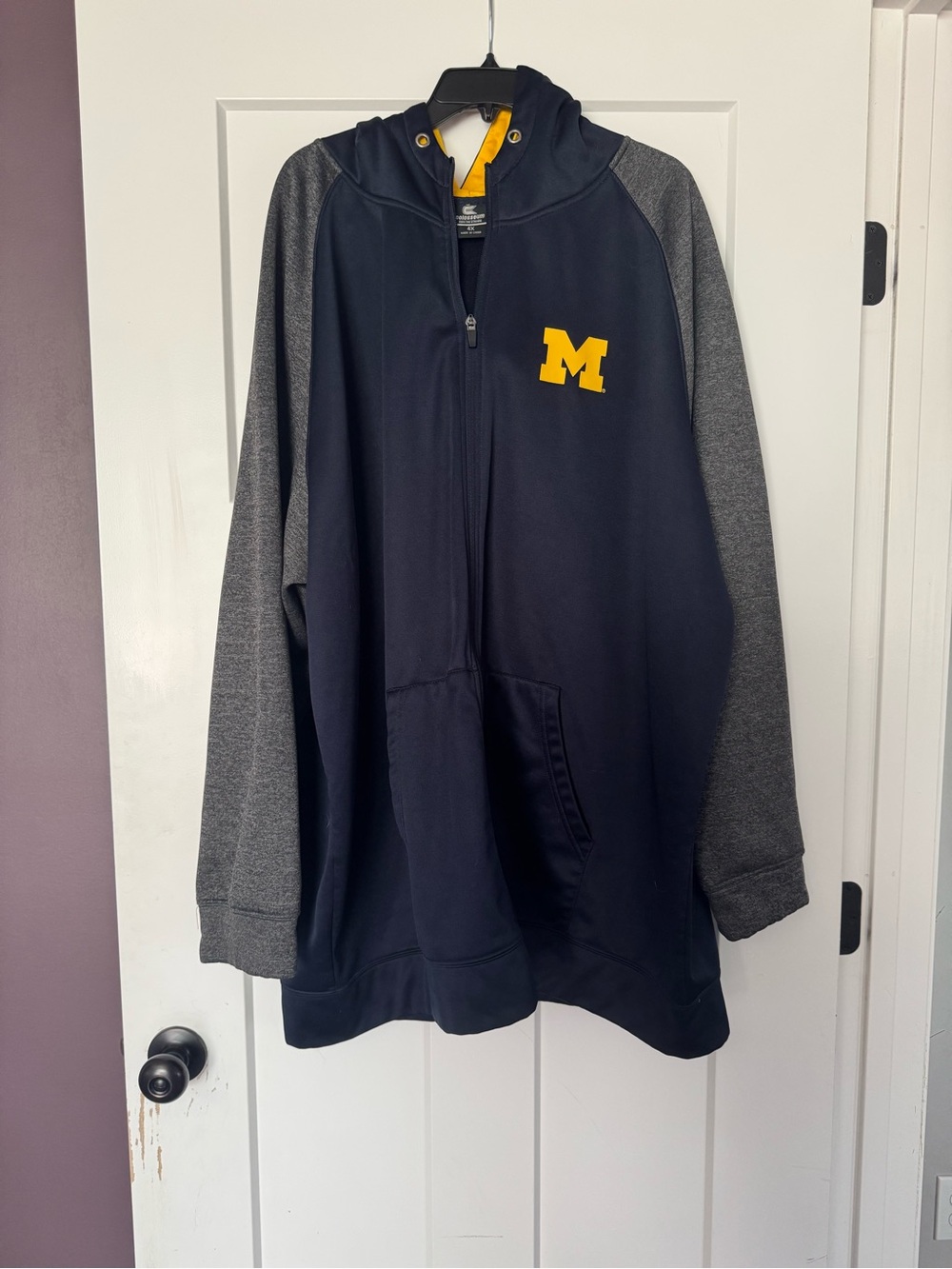 Michigan Wolverines Colosseum Full Zip Hoodie Jacket 4X Navy Gray